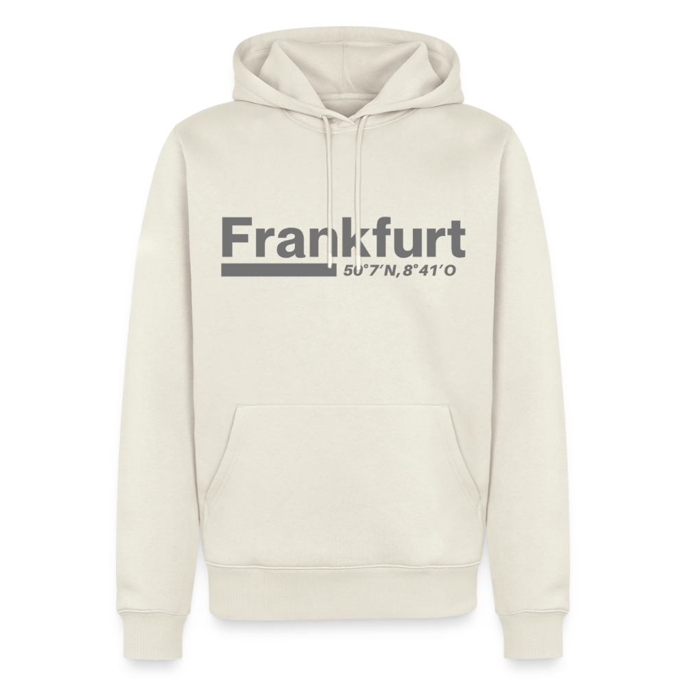 Hoodie Frankfurt (Main) "Bold GPS" - Naturweiß