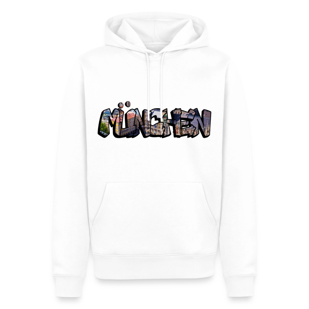 Hoodie München "Graffiti Marienplatz" Dark Edition - Weiß