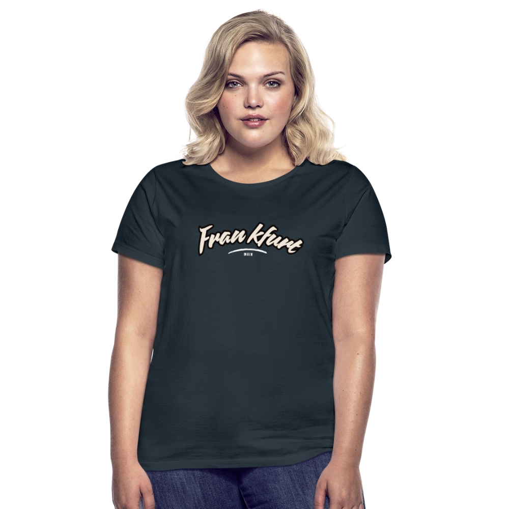 T-Shirt Ladies Frankfurt (Main) "Graffiti Tag White" - Navy
