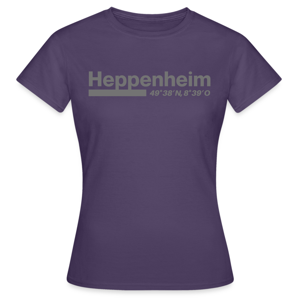 T-Shirt Ladies Heppenheim "Bold GPS" - Dunkellila