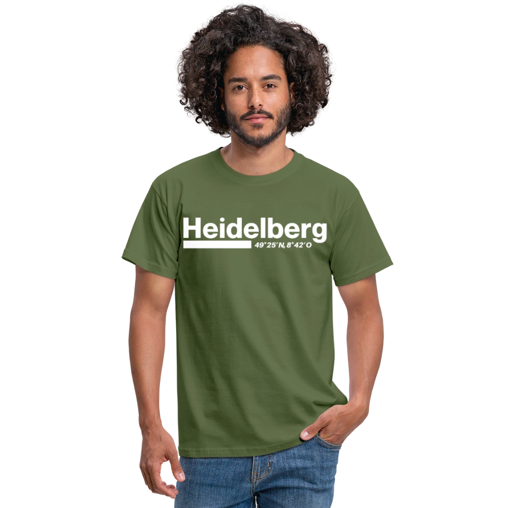 T-Shirt Heidelberg "Bold GPS White" - Militärgrün