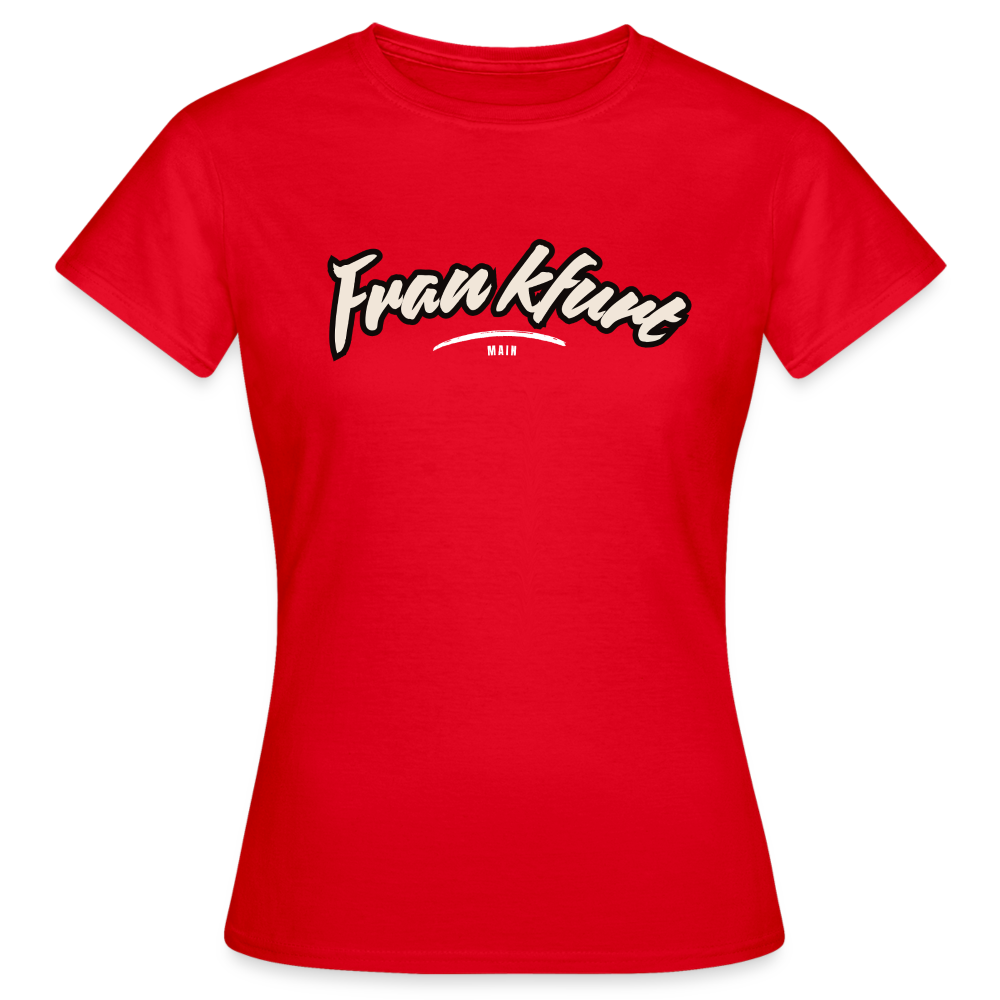 T-Shirt Ladies Frankfurt (Main) "Graffiti Tag White" - Rot