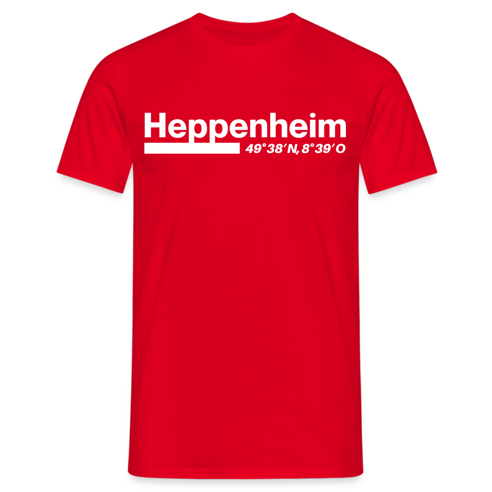 T-Shirt Heppenheim "Bold GPS White" - Rot