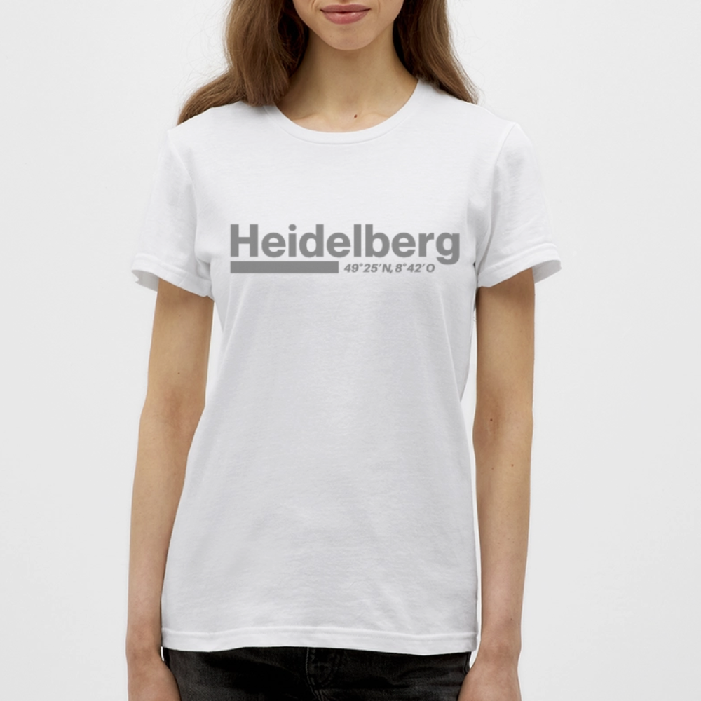 T-Shirt Ladies Heidelberg "Bold GPS" - Weiß