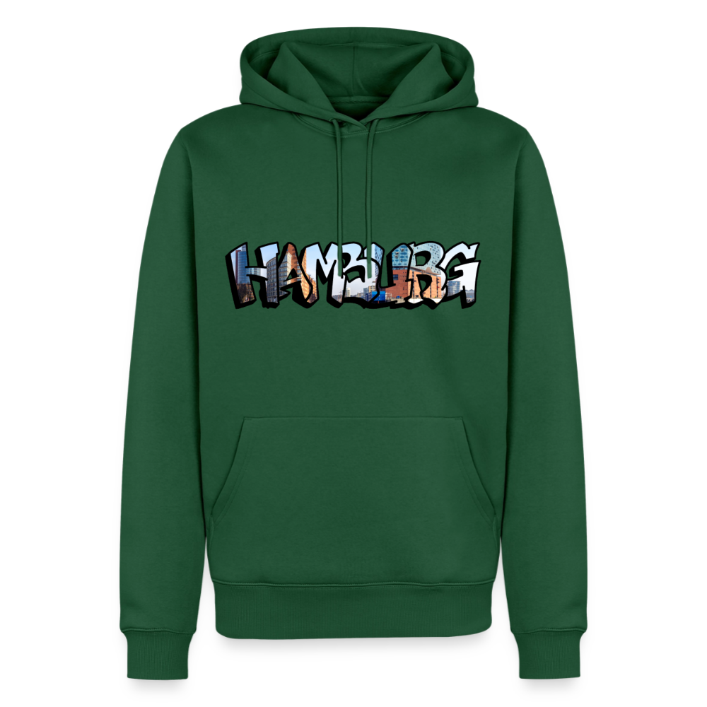 Hoodie Hamburg "Panorama Graffiti" - Flaschengrün