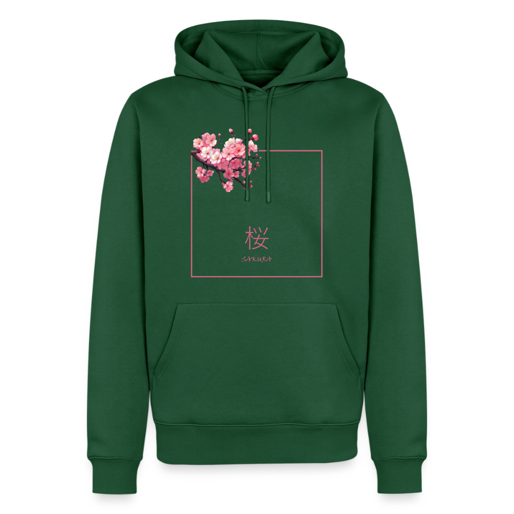 Hoodie Japan "Sakura" - Flaschengrün