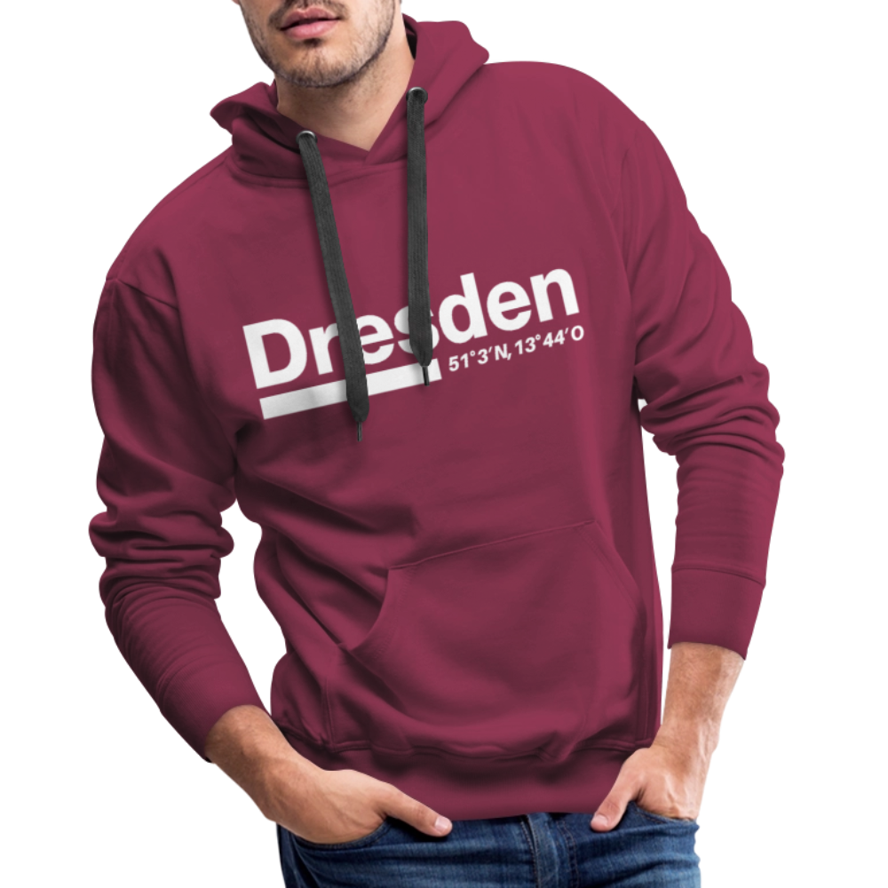 Hoodie Dresden "Bold GPS White" - Bordeaux
