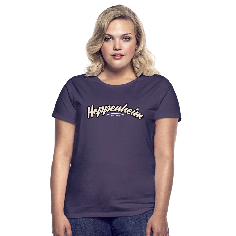 T-Shirt Ladies Heppenheim "Graffiti Tag White" - Dunkellila