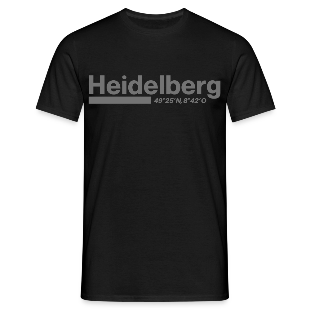 T-Shirt Heidelberg "Bold GPS" - Schwarz