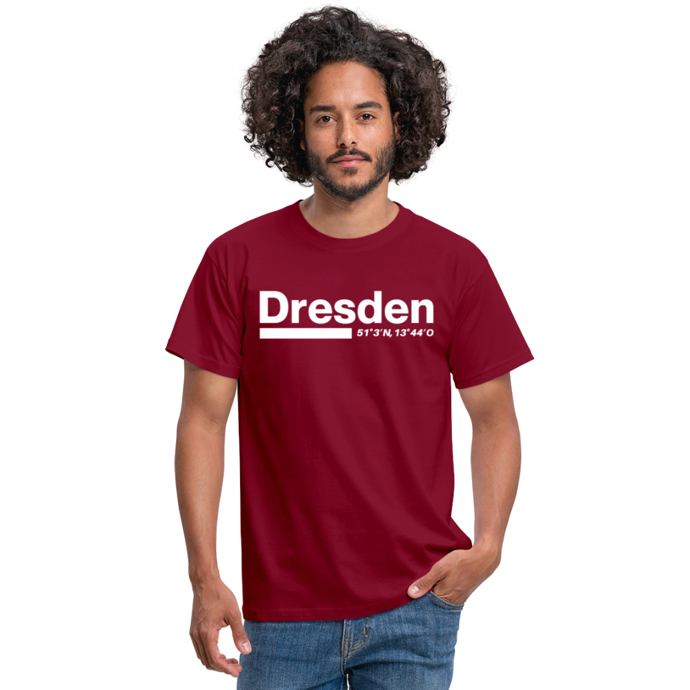 T-Shirt Dresden "Bold GPS White" - Ziegelrot