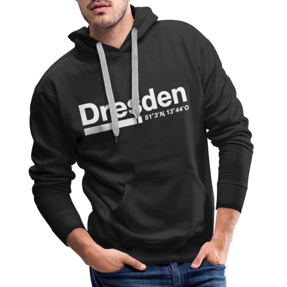 Hoodie Dresden "Bold GPS White" - Schwarz