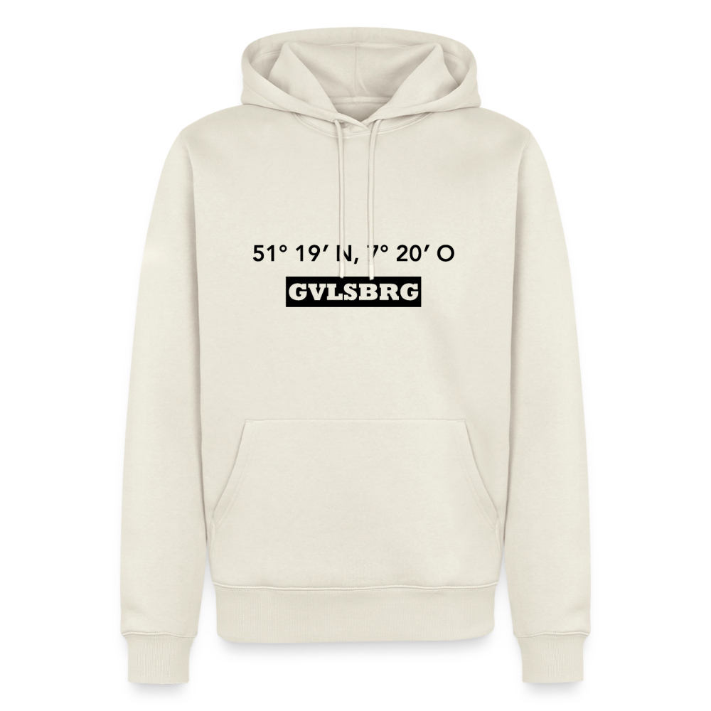 Hoodie Gevelsberg "GVLSBRG GPS" Dark Edition - Naturweiß