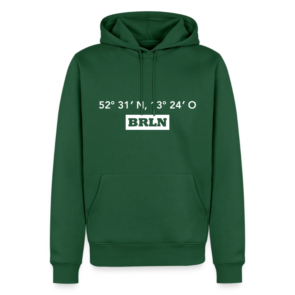 Hoodie Berlin "BRLN GPS" Bright Edition - Flaschengrün