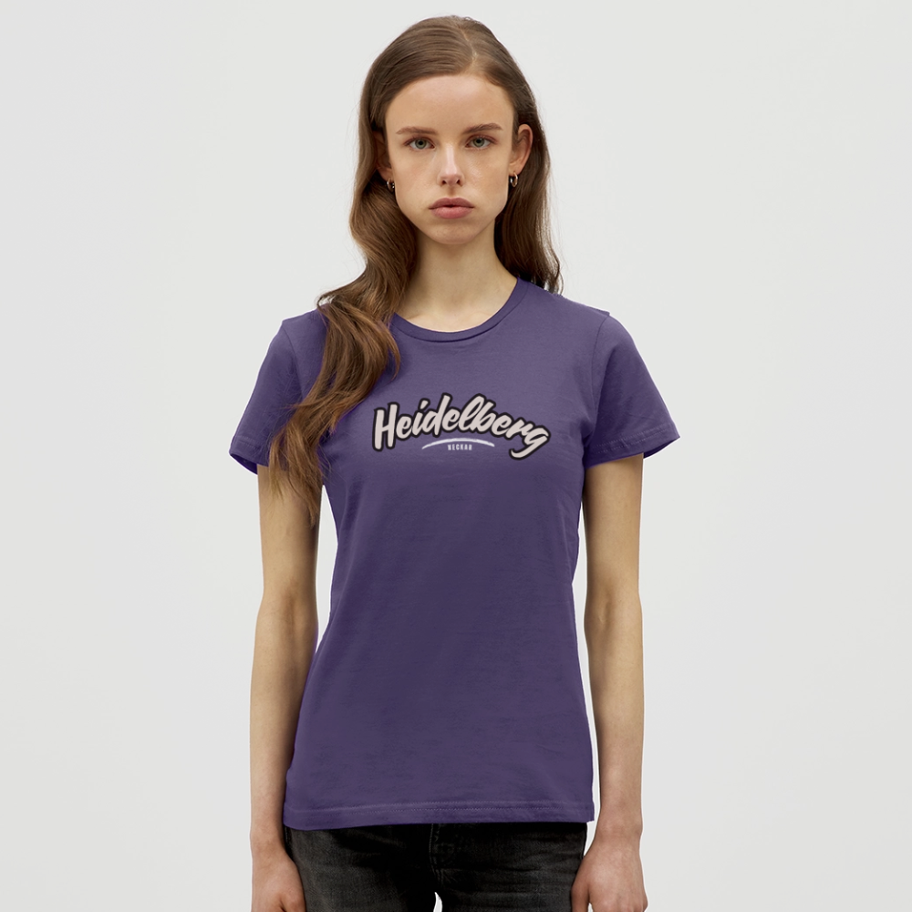 T-Shirt Ladies Heidelberg "Graffiti Tag White" - Dunkellila