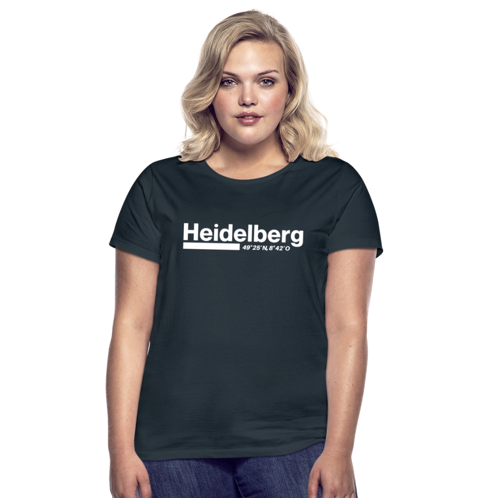 T-Shirt Ladies Heidelberg "Bold GPS White" - Navy
