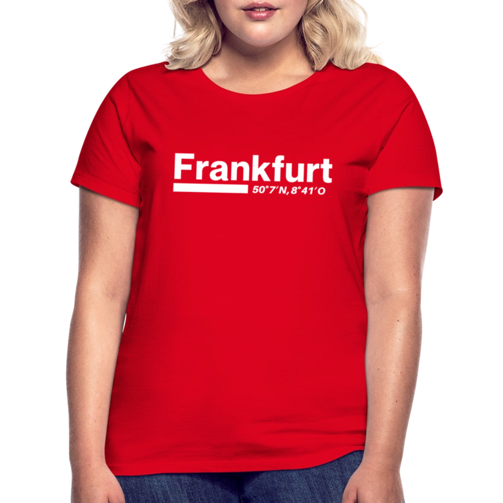 T-Shirt Ladies Frankfurt (Main) "Bold GPS White" - Rot