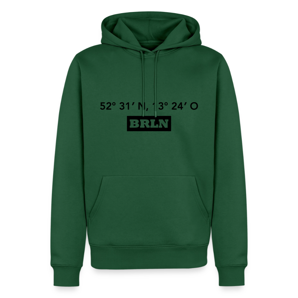 Hoodie Berlin "BRLN GPS" Dark Edition - Flaschengrün