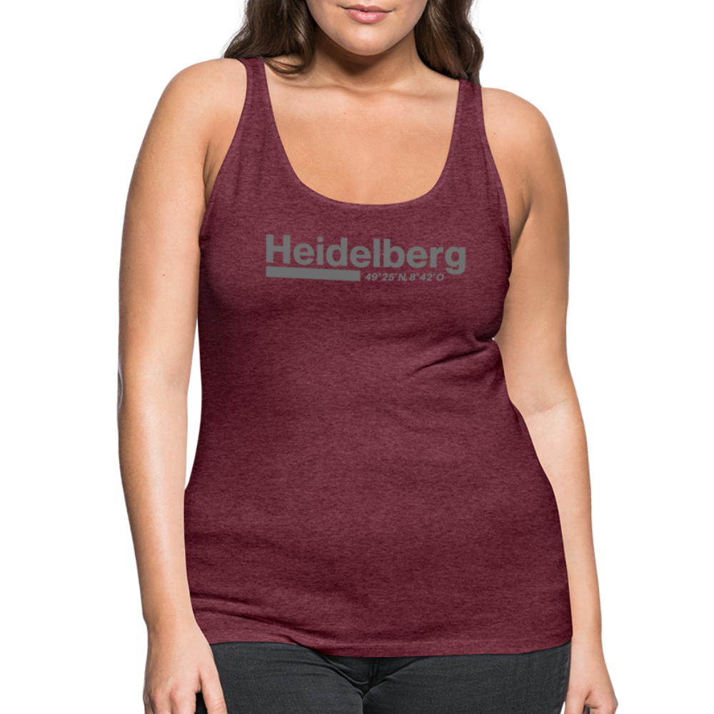 Tanktop Ladies Heidelberg "Bold GPS" - Bordeauxrot meliert