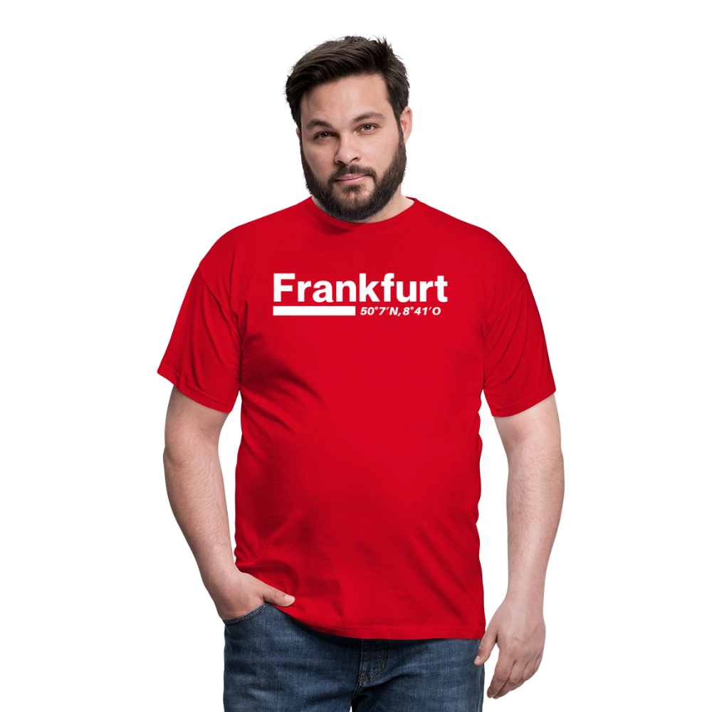 T-Shirt Frankfurt (Main) "Bold GPS White" - Rot