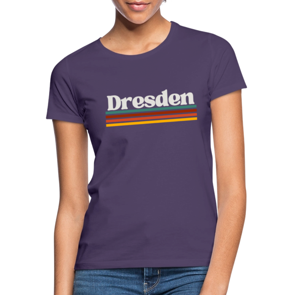 T-Shirt Ladies Dresden "Retro" - Dunkellila