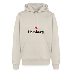 Hoodie "I Love Hamburg" Dark Edition - Beige