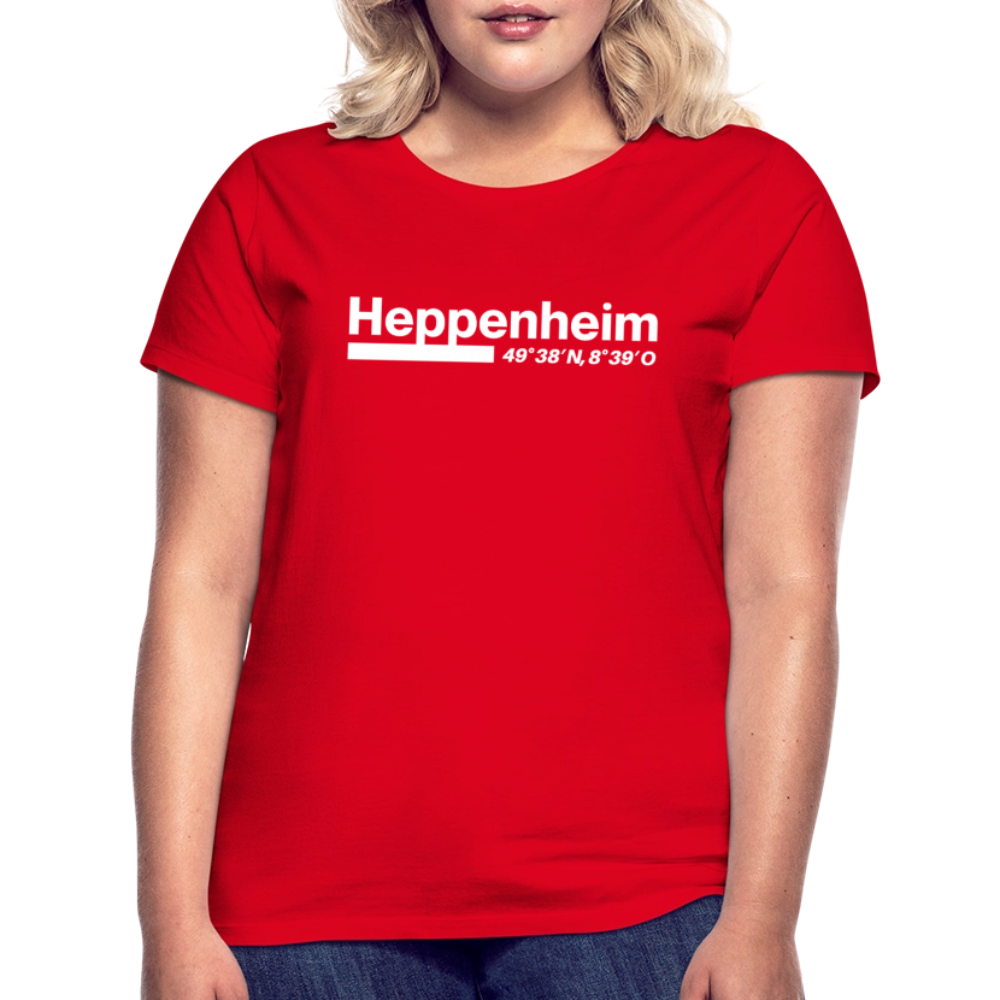 T-Shirt Ladies Heppenheim "Bold GPS White" - Rot