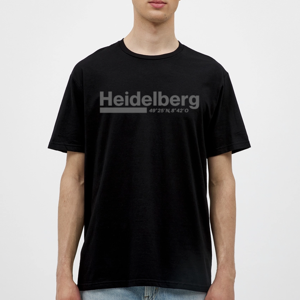 T-Shirt Heidelberg "Bold GPS" - Schwarz