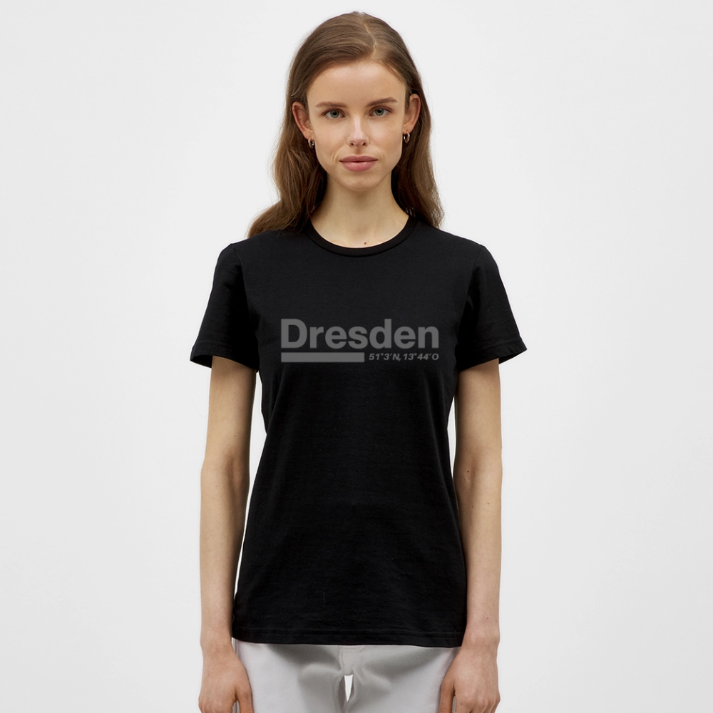 T-Shirt Ladies Dresden "Bold GPS" - Schwarz