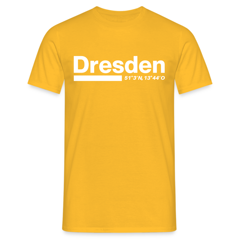 T-Shirt Dresden "Bold GPS White" - Gelb
