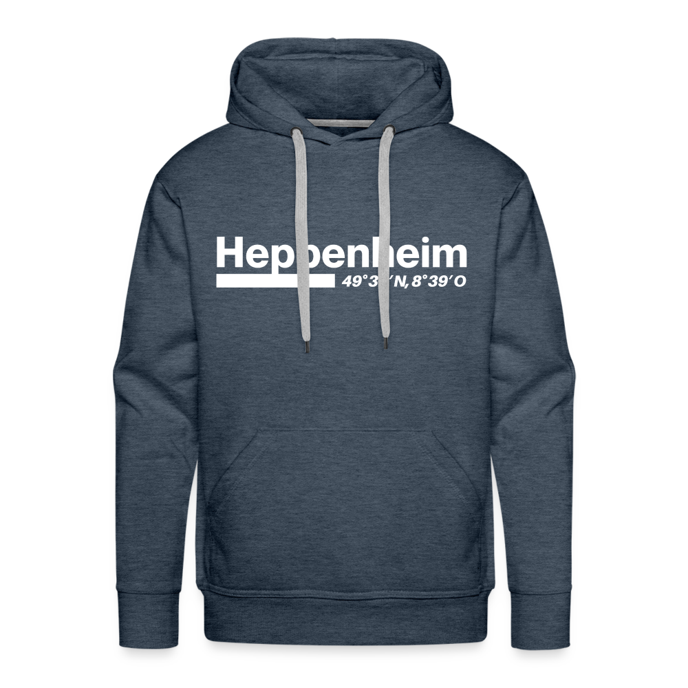 Hoodie Heppenheim "Bold GPS White" - Jeansblau