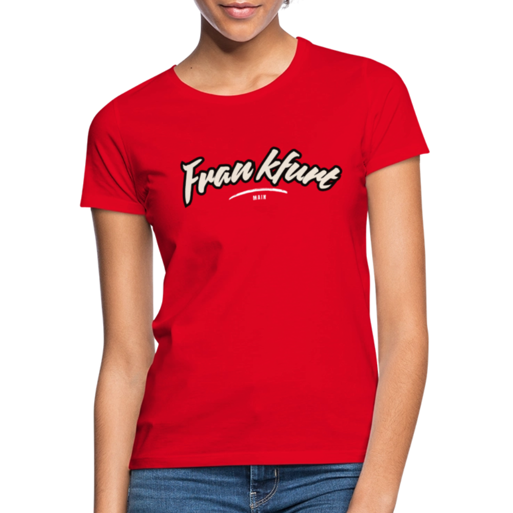 T-Shirt Ladies Frankfurt (Main) "Graffiti Tag White" - Rot