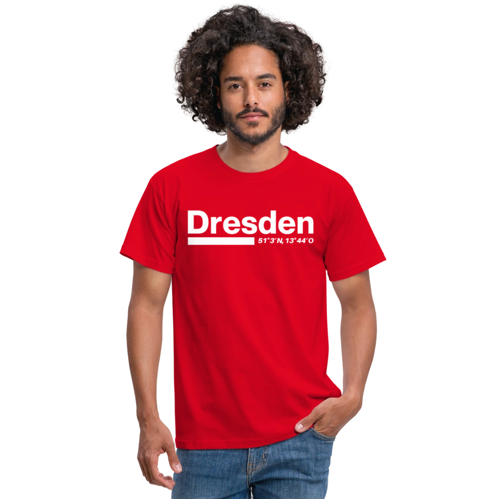 T-Shirt Dresden "Bold GPS White" - Rot