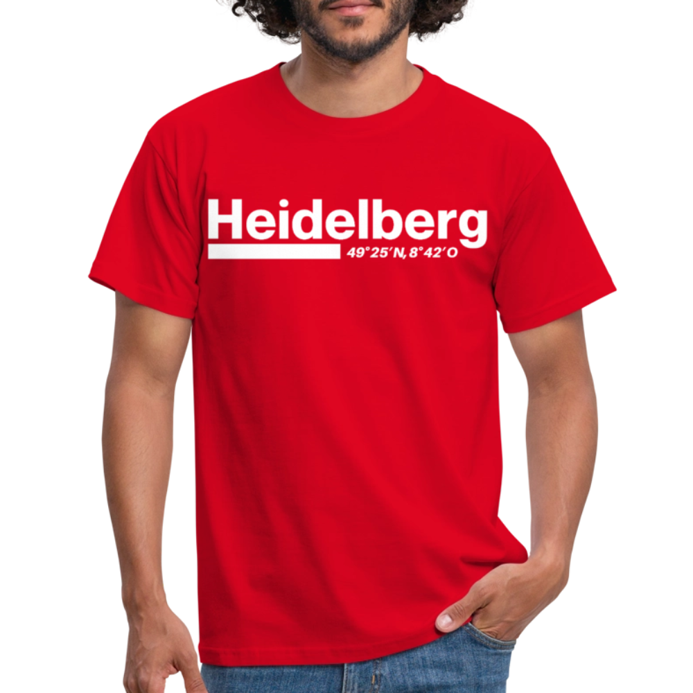 T-Shirt Heidelberg "Bold GPS White" - Rot
