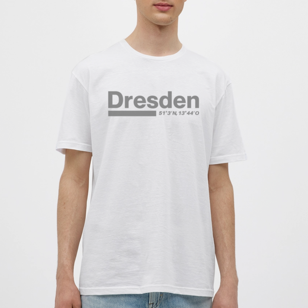 T-Shirt Dresden "Bold GPS" - Weiß