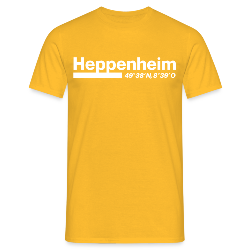 T-Shirt Heppenheim "Bold GPS White" - Gelb