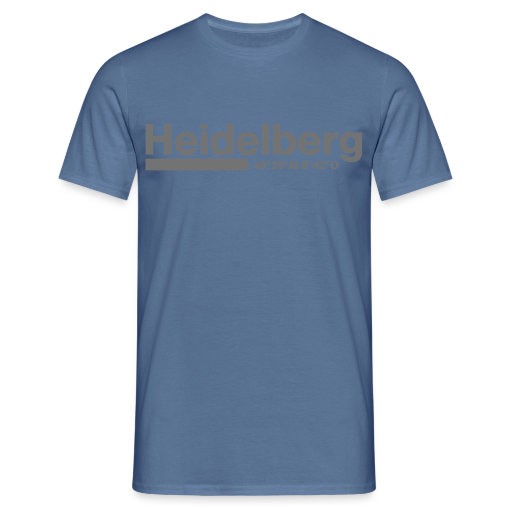 T-Shirt Heidelberg "Bold GPS" - Taubenblau 