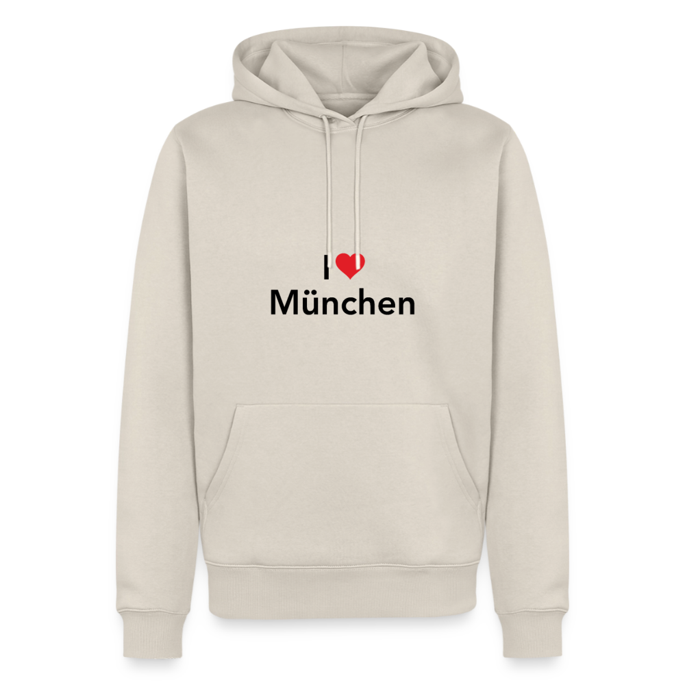 Hoodie "I Love München" Dark Edition - Beige