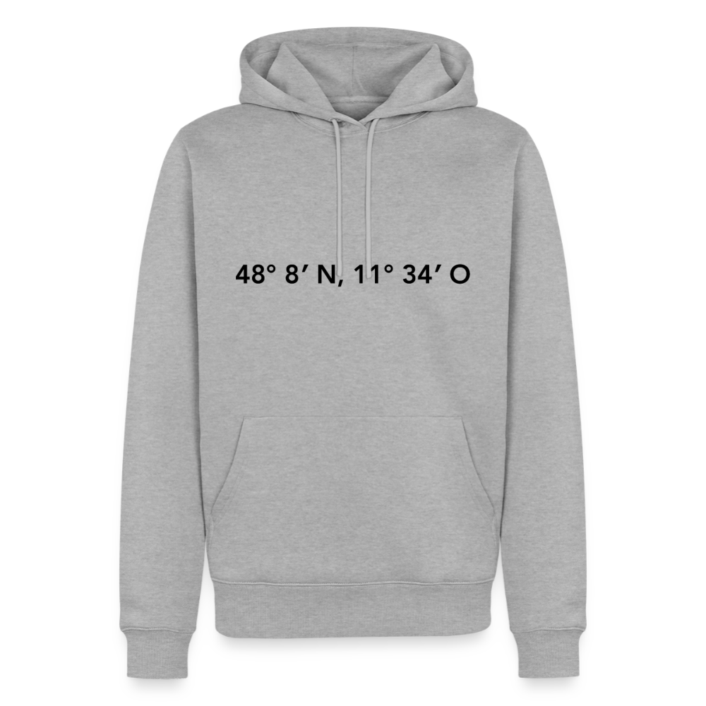Hoodie München "GPS" Dark Edition - Grau meliert