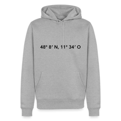 Hoodie München "GPS" Dark Edition - Grau meliert