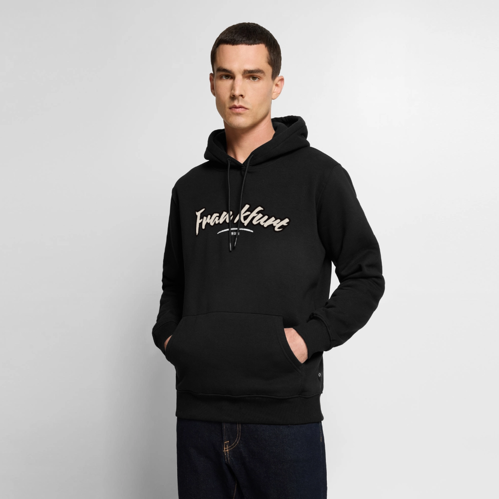 Hoodie Frankfurt (Main) "Graffiti Tag White" - Schwarz