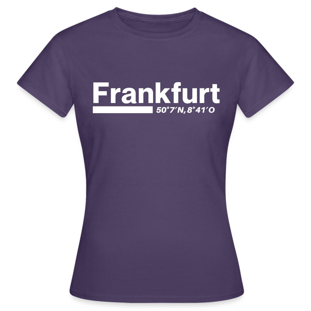 T-Shirt Ladies Frankfurt (Main) "Bold GPS White" - Dunkellila