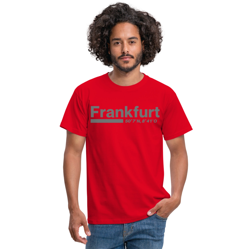 T-Shirt Frankfurt (Main) "Bold GPS" - Rot