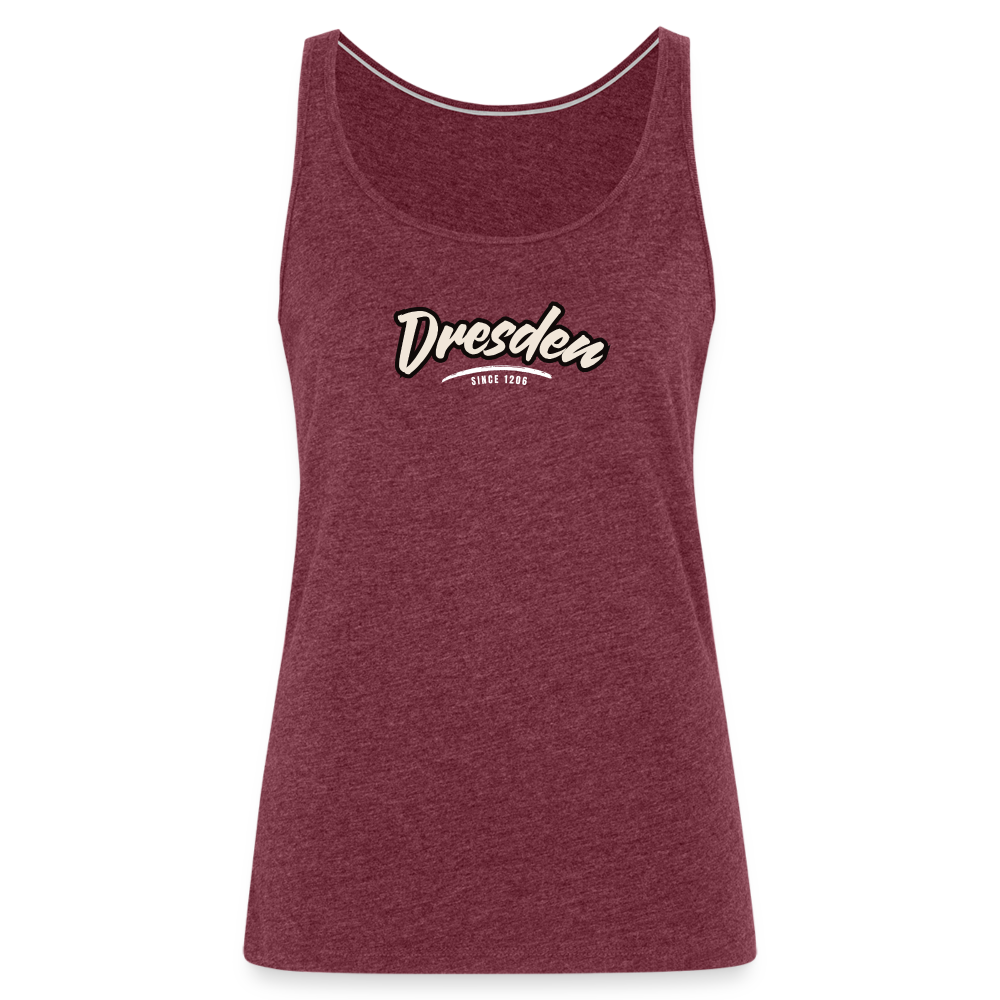 Tanktop Ladies Dresden "Graffiti Tag White" - Bordeauxrot meliert