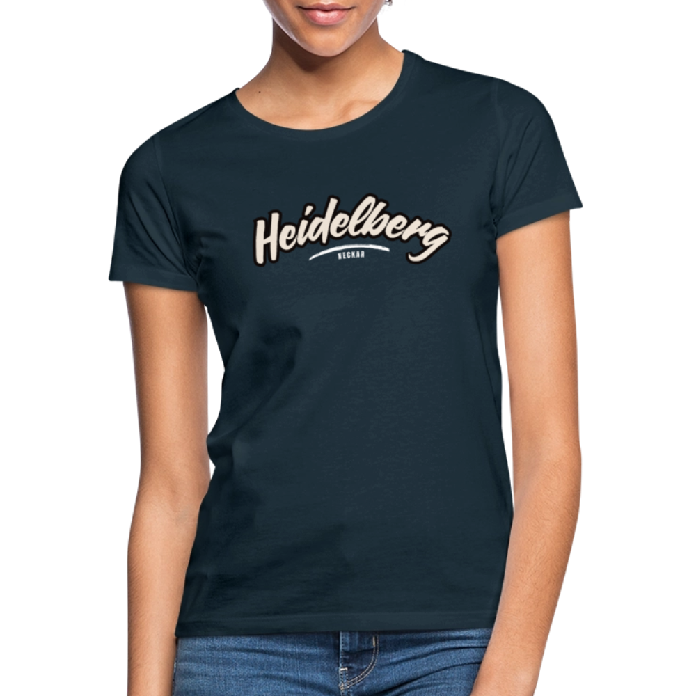 T-Shirt Ladies Heidelberg "Graffiti Tag White" - Navy