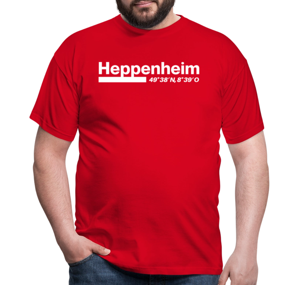T-Shirt Heppenheim "Bold GPS White" - Rot