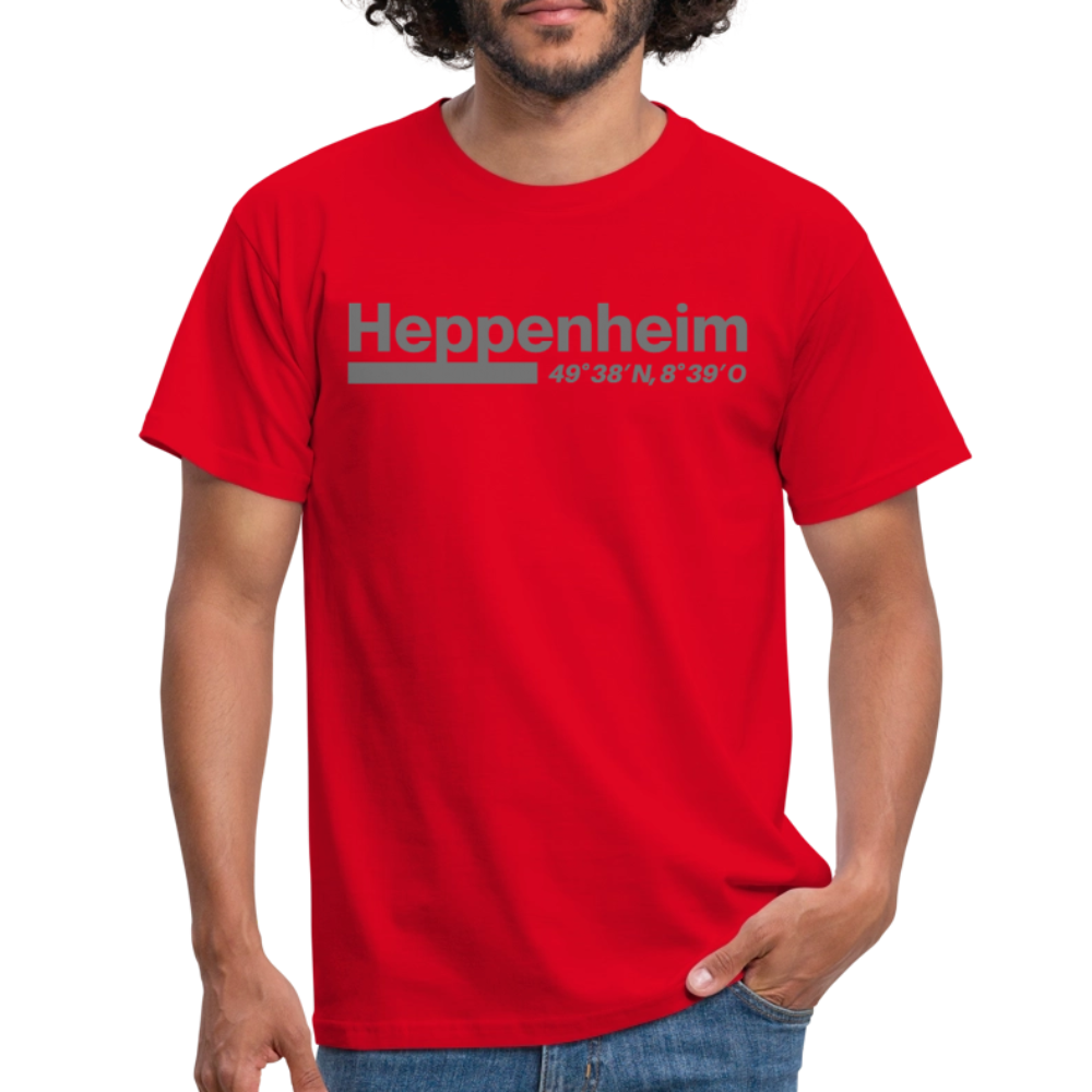 T-Shirt Heppenheim "Bold GPS" - Rot