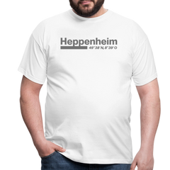 T-Shirt Heppenheim "Bold GPS" - Weiß