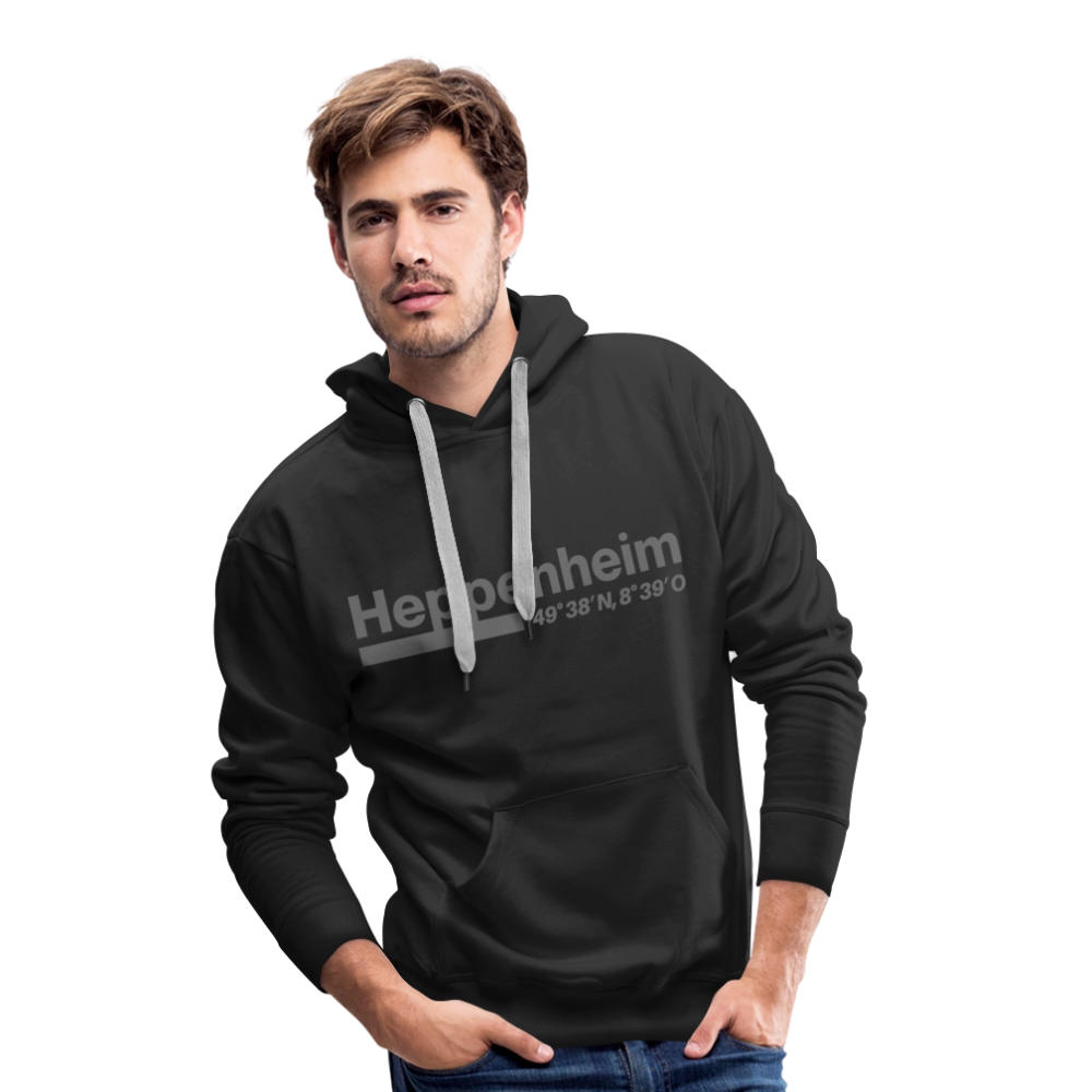 Hoodie Heppenheim "Bold GPS" - Schwarz