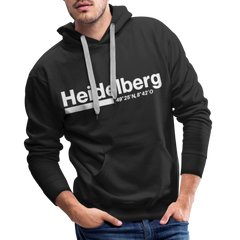 Hoodie Heidelberg "Bold GPS White" - Schwarz