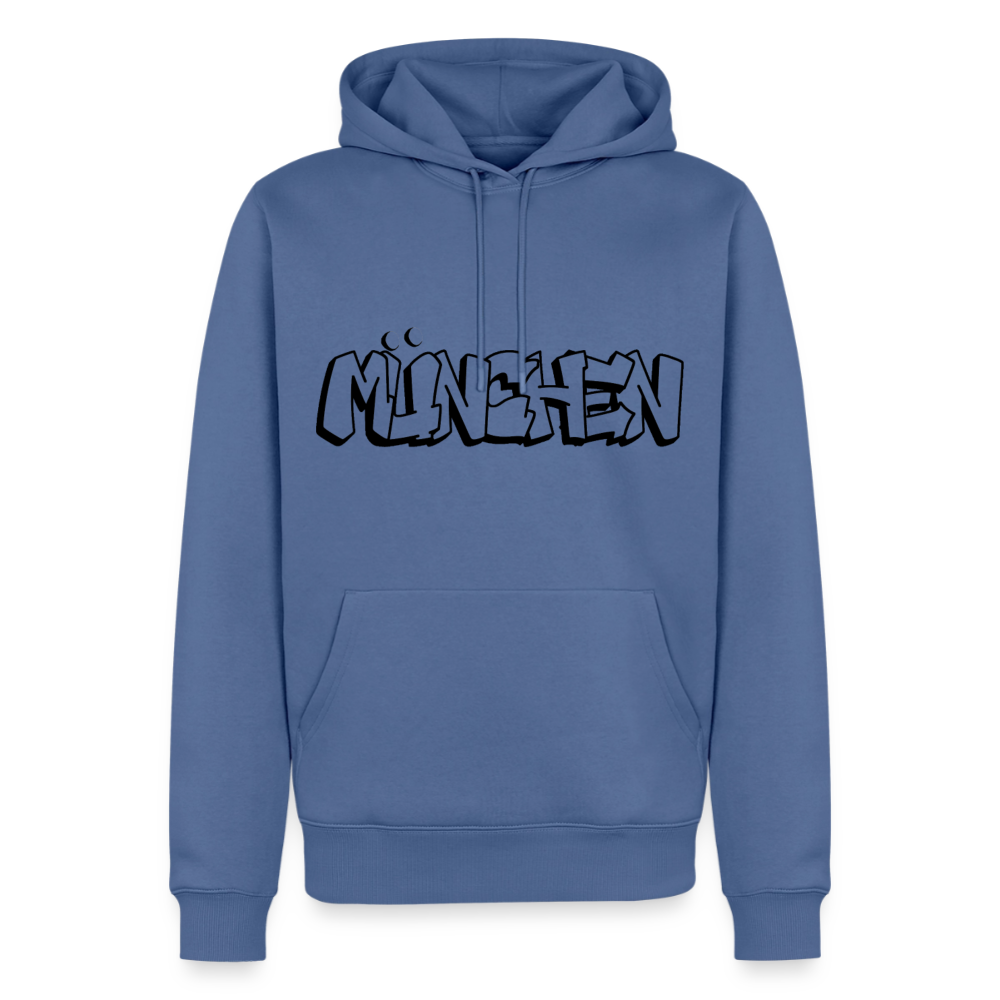 Hoodie München "Graffiti" Dark Edition - Taubenblau
